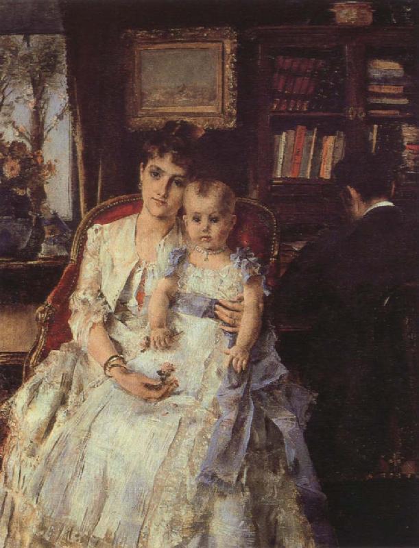 Alfred Stevens Family Scene oil painting picture